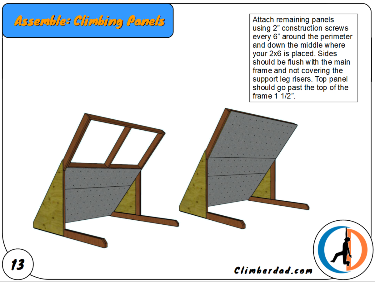 Easy - Fixed 40 Degree Climbing Wall, Free Standing