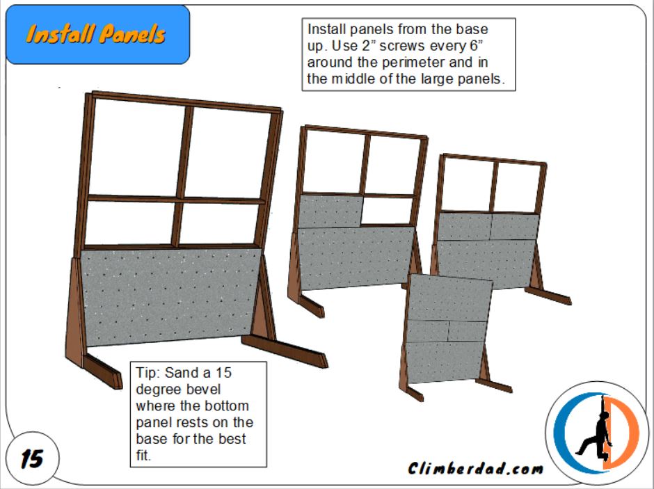Easy - Fixed 15 Degree Climbing Wall Build Plans