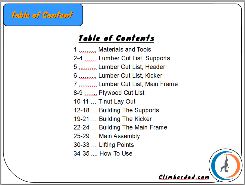 Simple Adjustable Climbing Wall Build Plans, Suspended and Freestanding